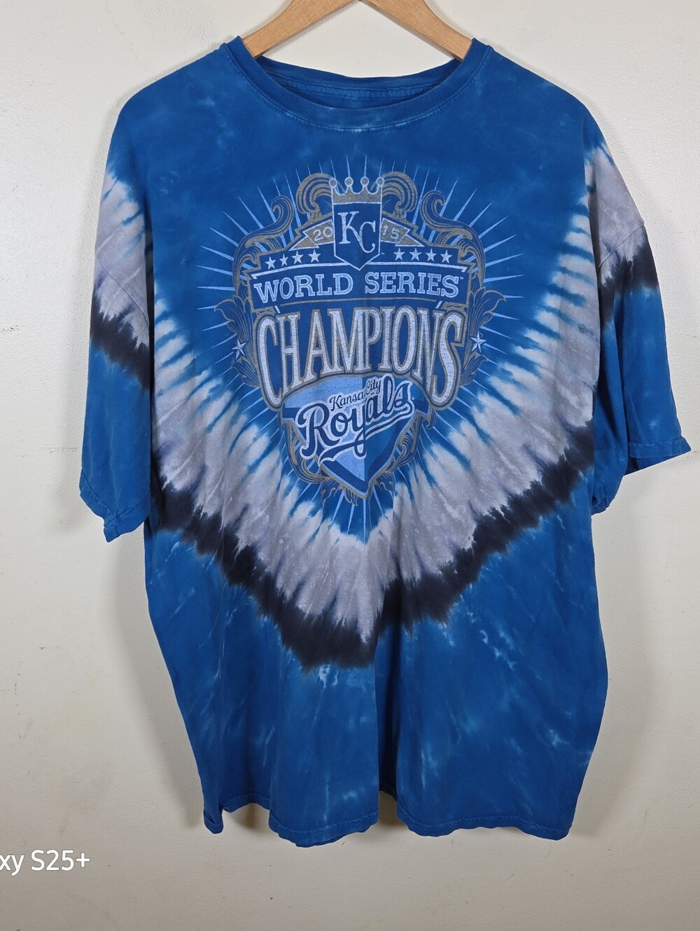Kansas City Royals 2015 World Series Champions XXL Liquid Blue Tie Dye T-Shirt